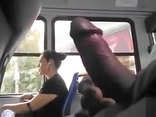 Public masturbation surpassing a bus turns him surpassing